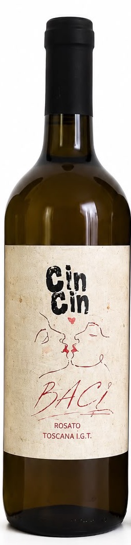 Bottiglia di CinCin Baci, rosato Toscana I.G.T.